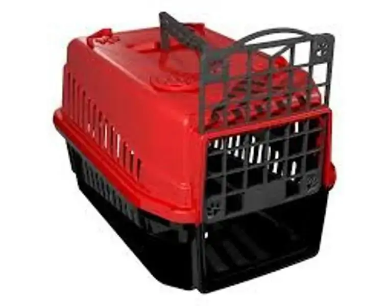 Caixa De Transporte N.1 Cão Cachorro Gato Pequena Cor:Vermelho