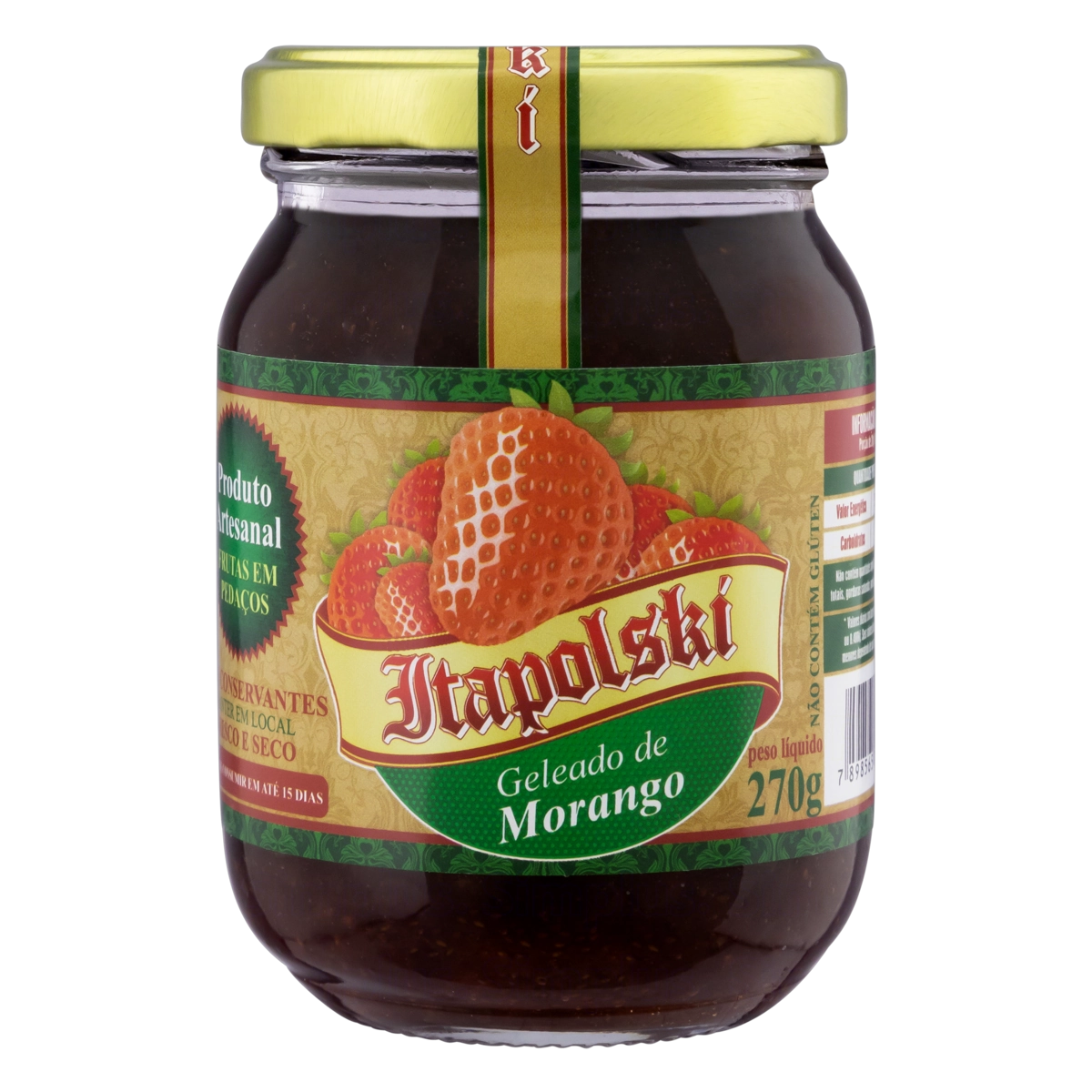 Geleado Morango Itapolski Vidro 270g