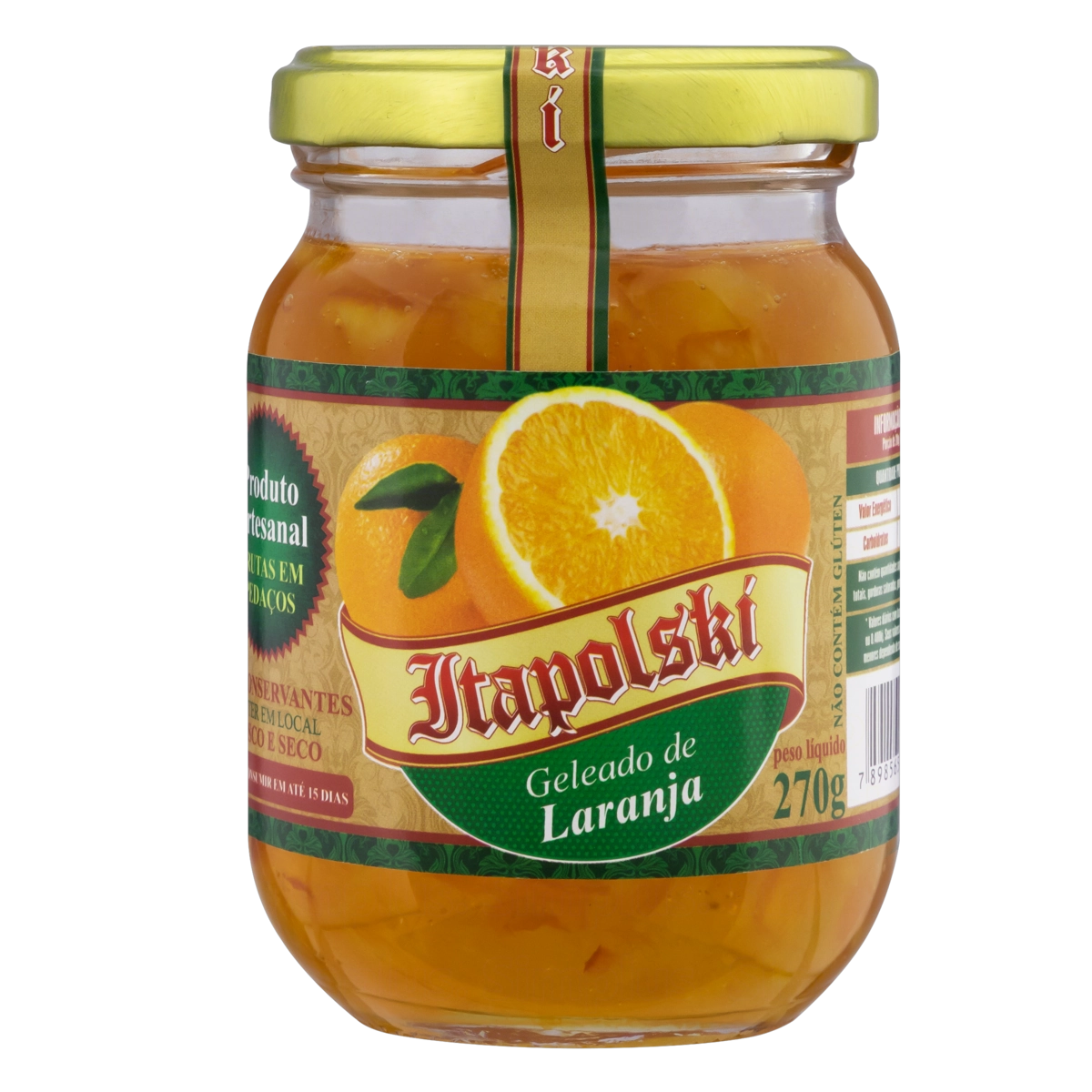 Geleado Laranja Itapolski Vidro 270g