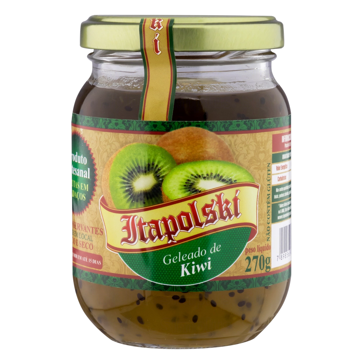 Geleado Kiwi Itapolski Vidro 270g