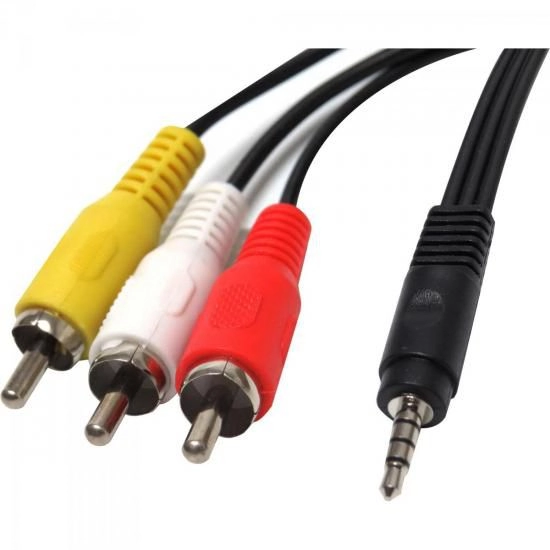 Cabo P2 4c X 3 Rca Macho 1,8m Cbrc0015 Preto Storm