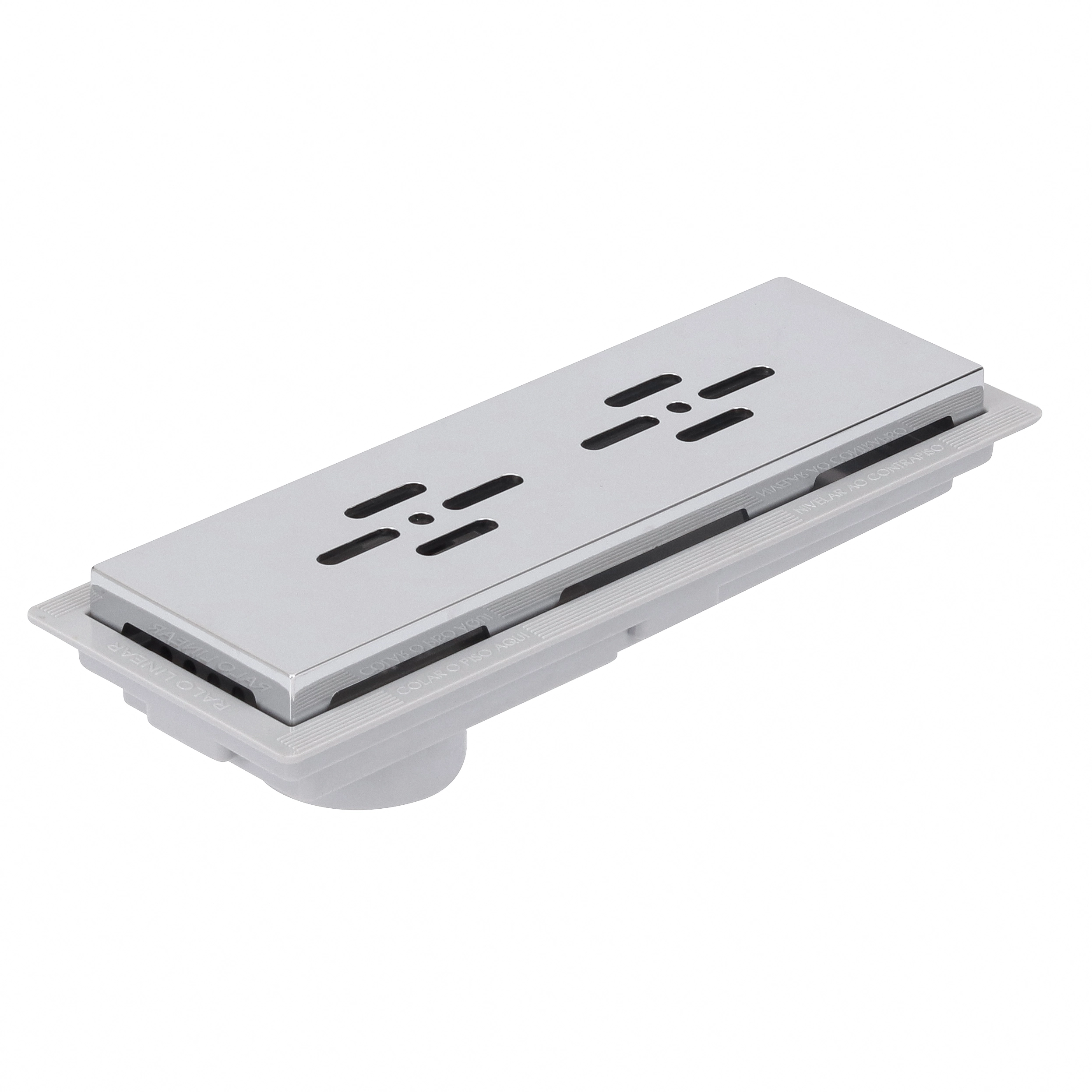 Ralo Linear 25cm PVC e ABS Cromado Novii