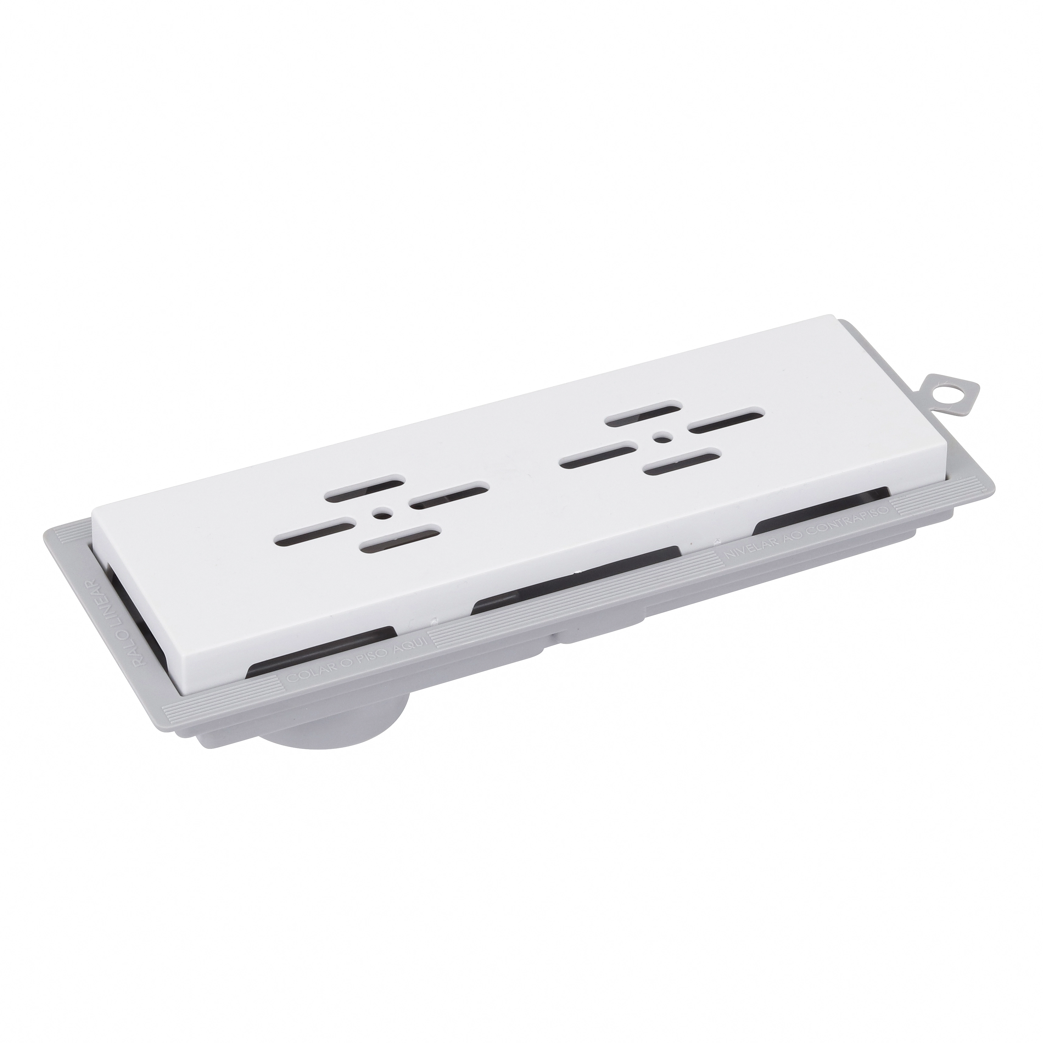 Ralo Linear 25cm PVC e ABS Branco Novii