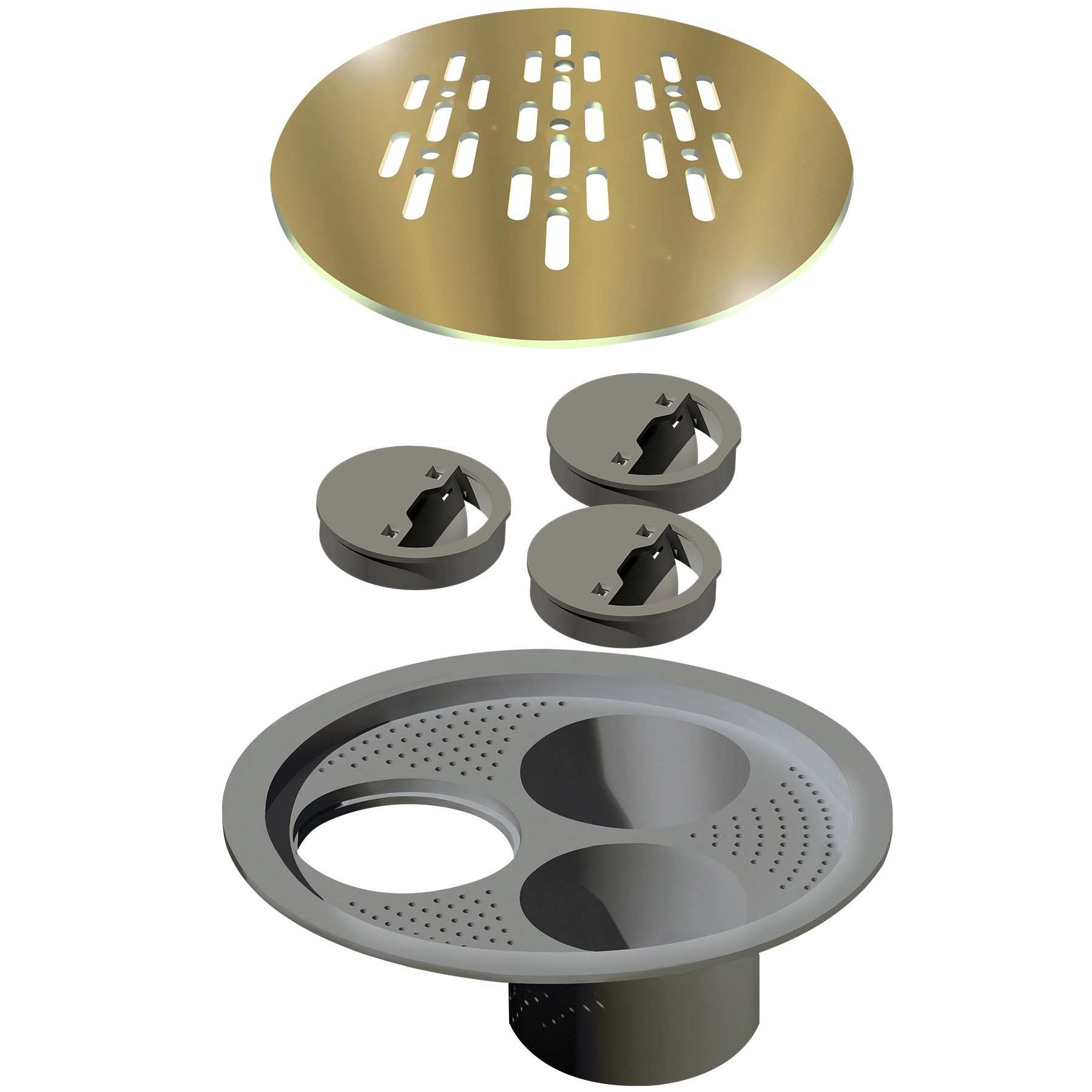 Ralo Redondo Inox 304 Grande Dourado Novii