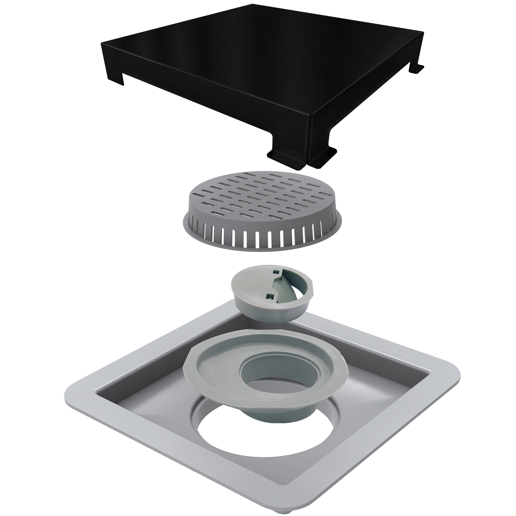 Ralo Quadrado Inox 304 Grande Black Matte Elleve