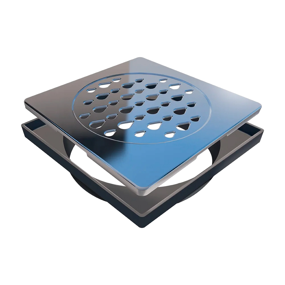 Grelha Para Ralo Quadrado 15cm X 15cm Inox Polido Novii