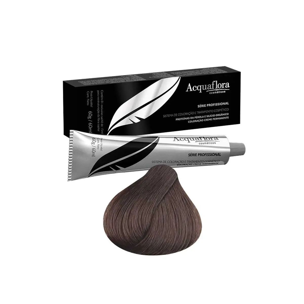 Coloracao Permanente 6.7 Louro Escuro Marrom 60g Acquaflora