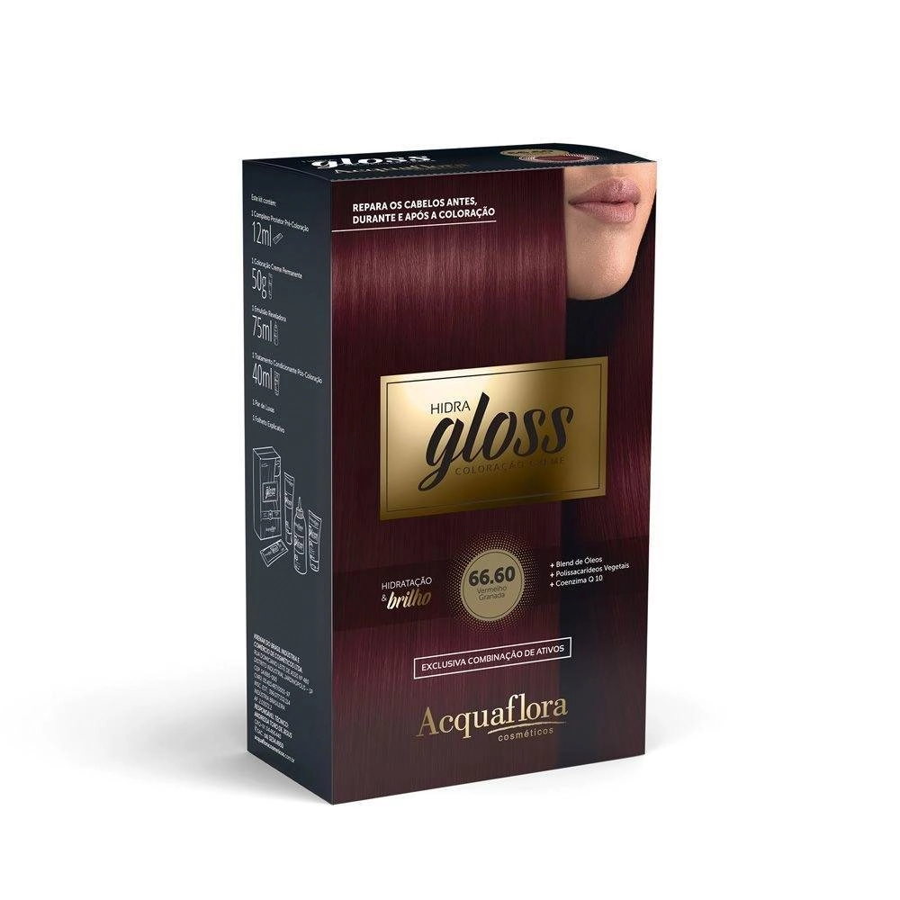 66.60 Vermelho Granada Kit Coloracao Hidra Gloss Acquaflora
