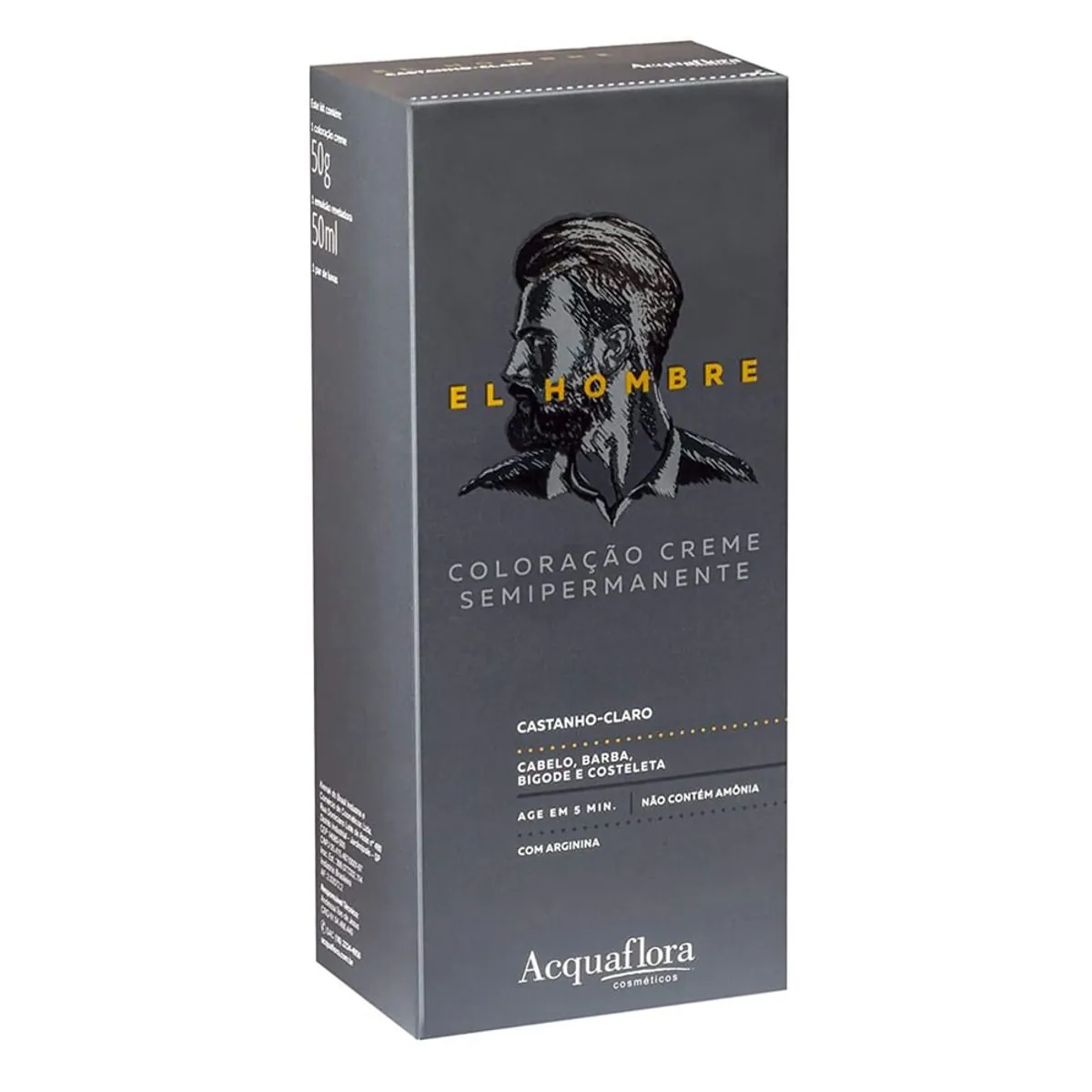 Coloracao Kit Permanente Acqua Flora Castanho Claro El Hombre 1un