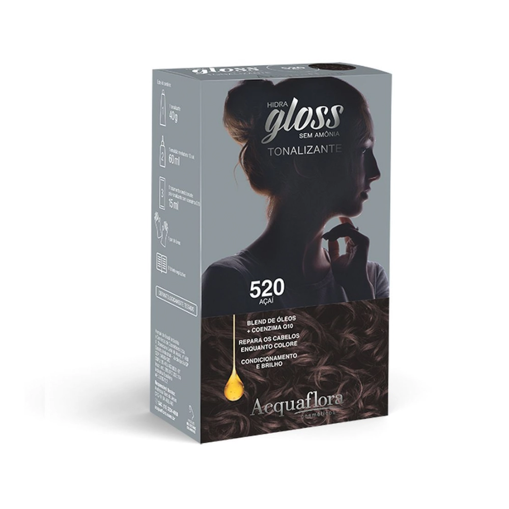 Kit Tonalizante Acquaflora Hidra Gloss 520 Acai 115ml