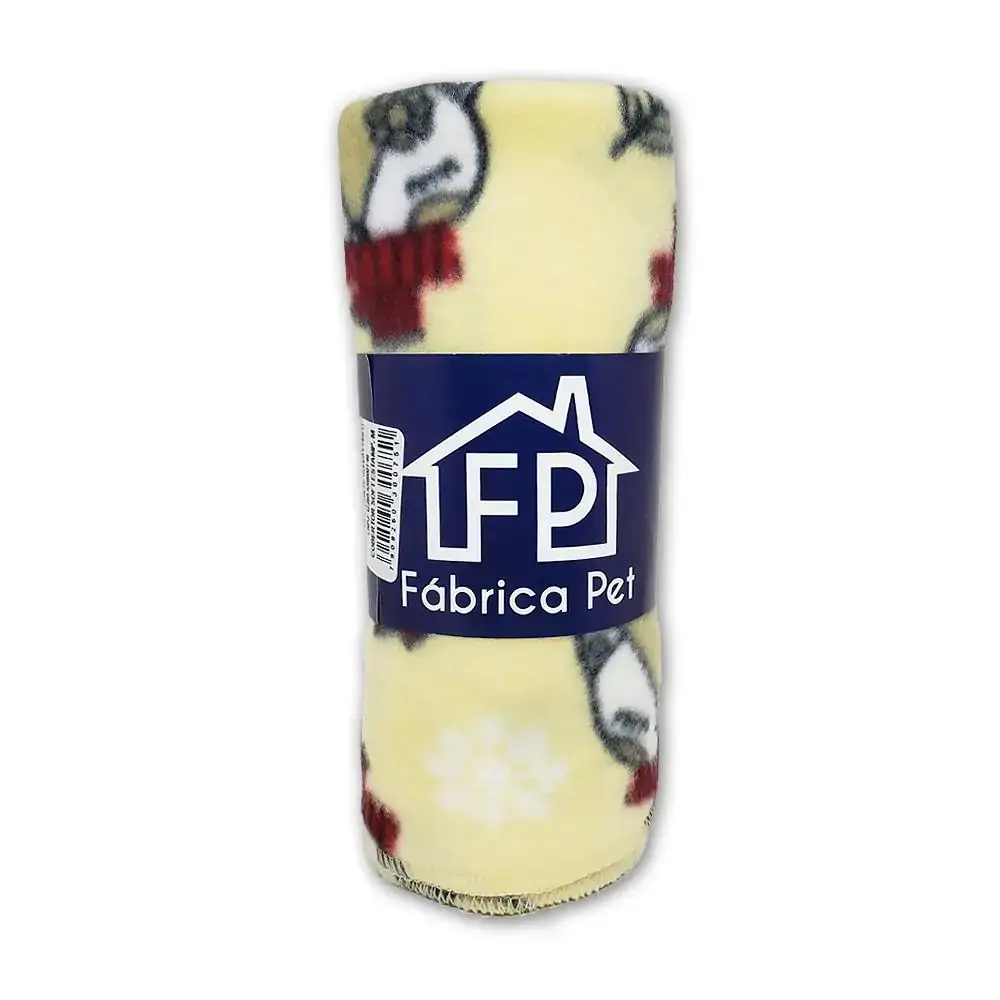 Cobertor Soft Estampa Fábrica Pet Tamanho M - Creme