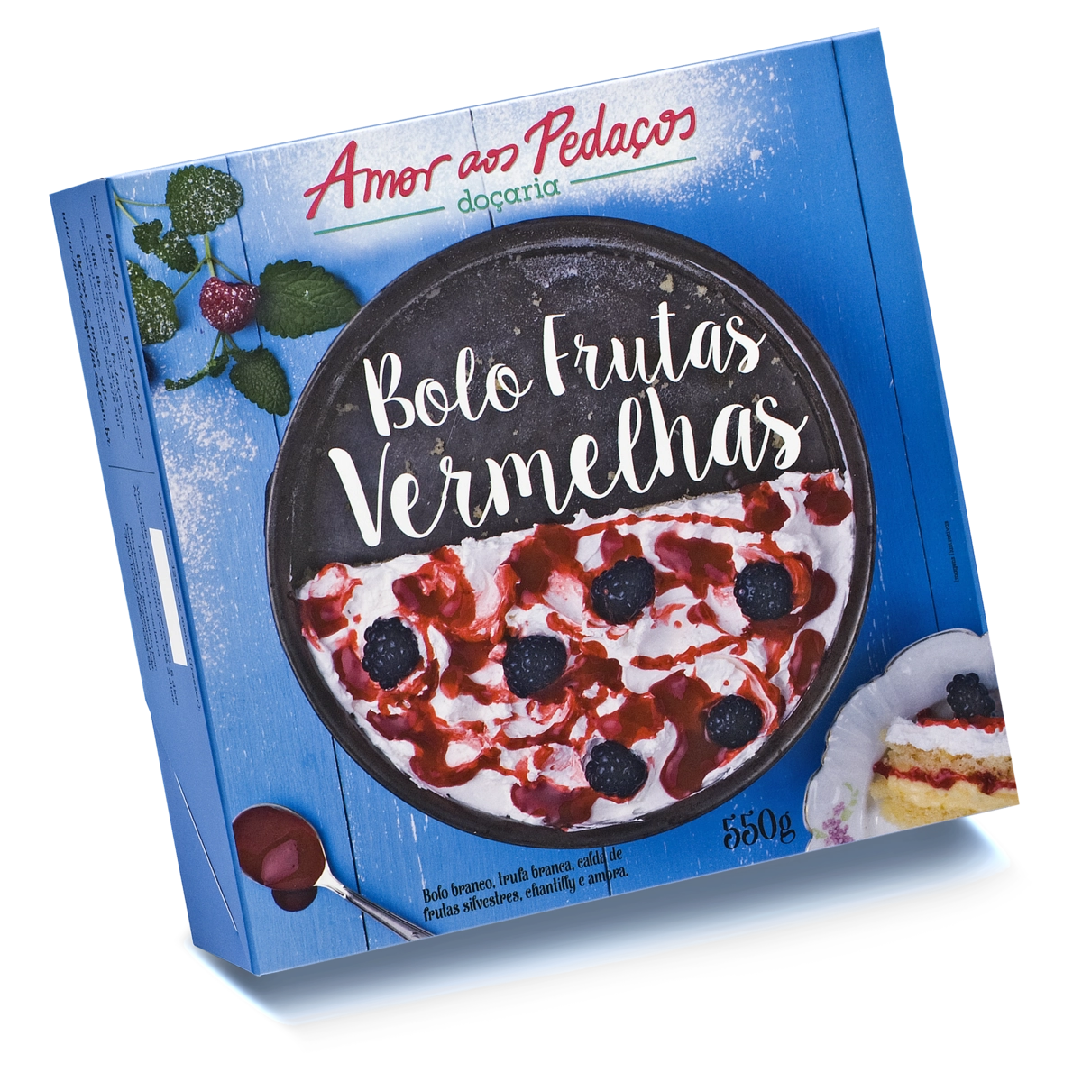 Bolo Frutas Vermelhas Amor Aos Pedaços Caixa 550g