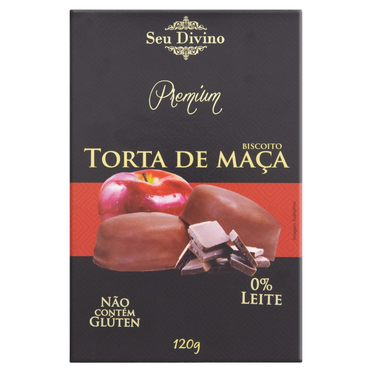 Biscoito Torta De Maçã Sem Glúten Seu Divino Premium Caixa 120g