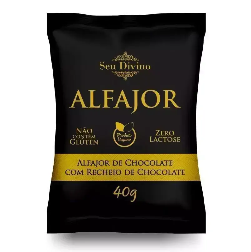Alfajor Vegano Chocolate com Recheio Seu Divino 40g