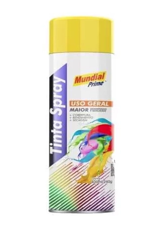 Tinta Spray 400ml Mundial Prime Ug Amarelo Bandeir