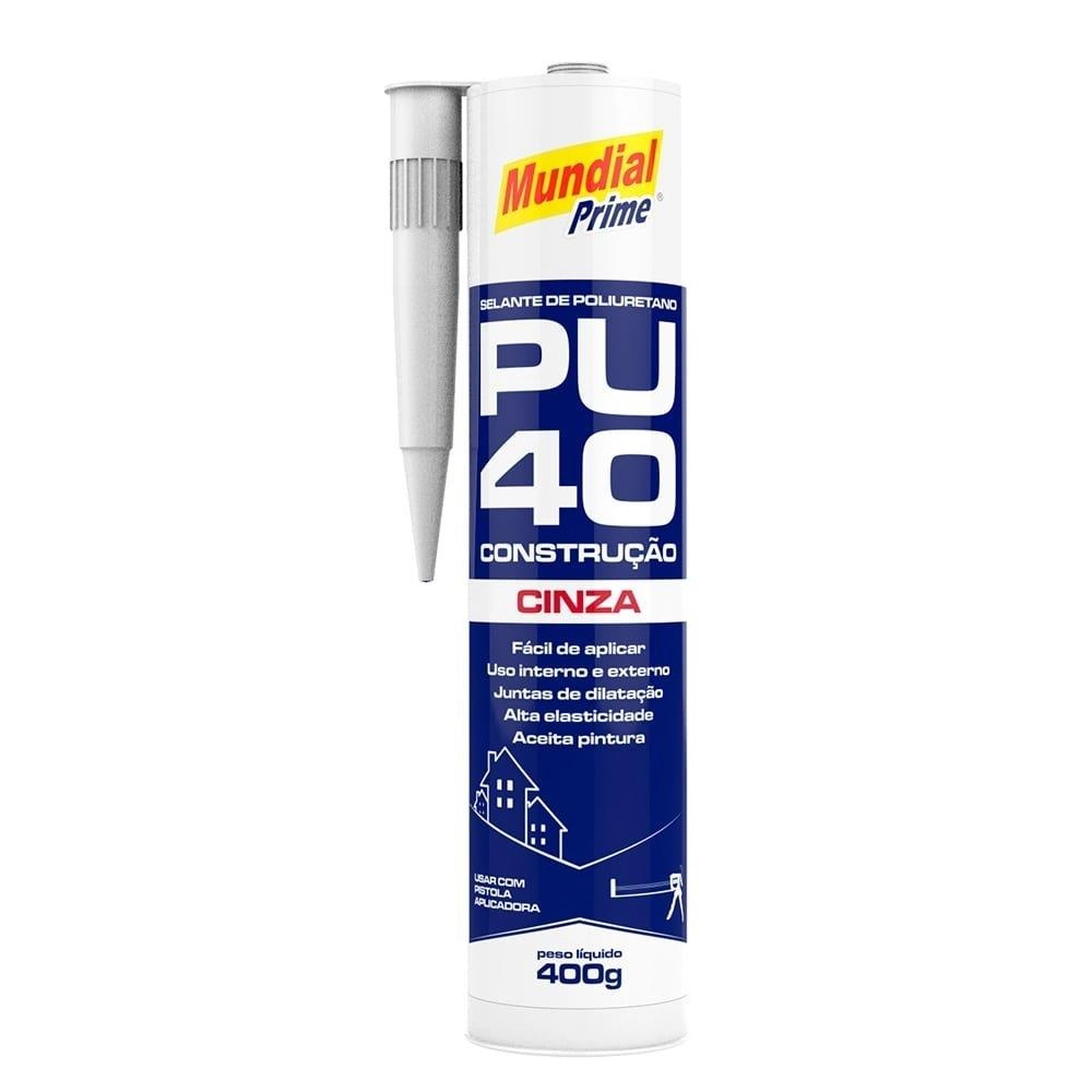 Selante Elastomerico Pu 40 Cinza 400 Ml Mundial Prime