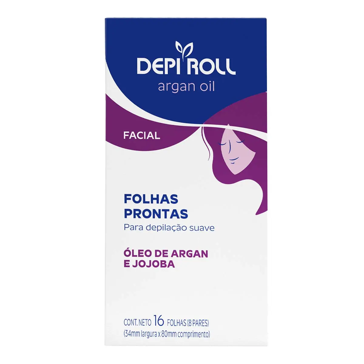Folhas Para Depilação Facial óleo De Argan E Jojoba Depi Roll 16 Unidades