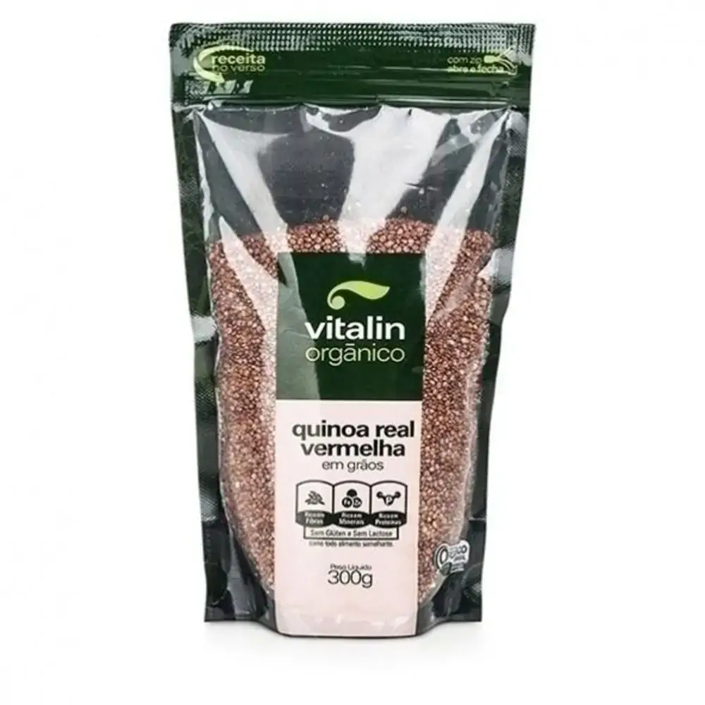 Quinoa Real Vermelha Grãos Orgânica Vitalin 300g