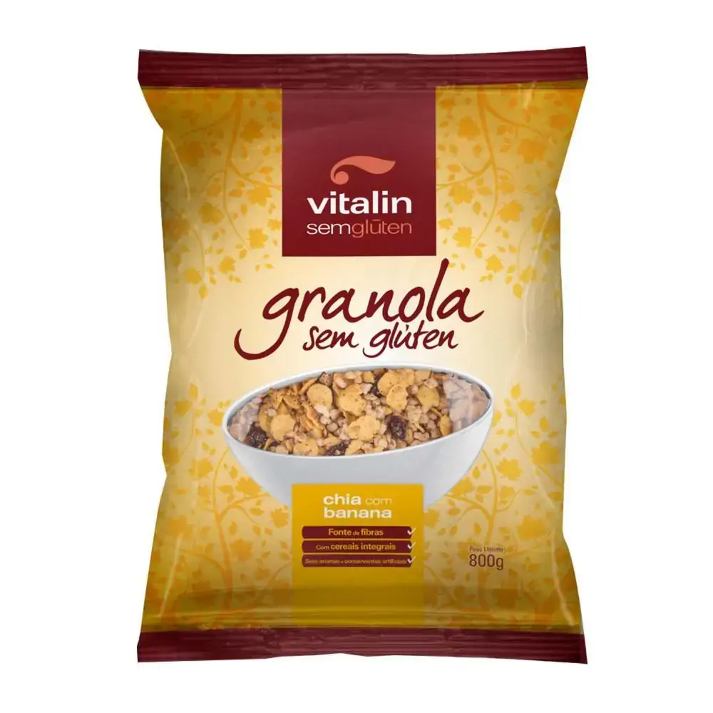 Granola Chia Com Banana Integral Vitalin 800g