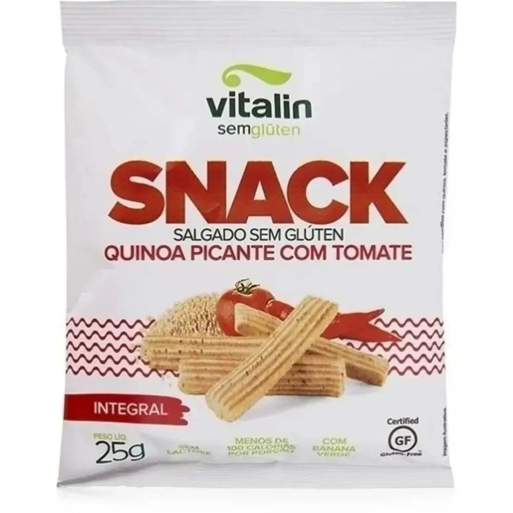 Snack Salgado Quinoa Picante E Tomate Integral Vitalin 25g