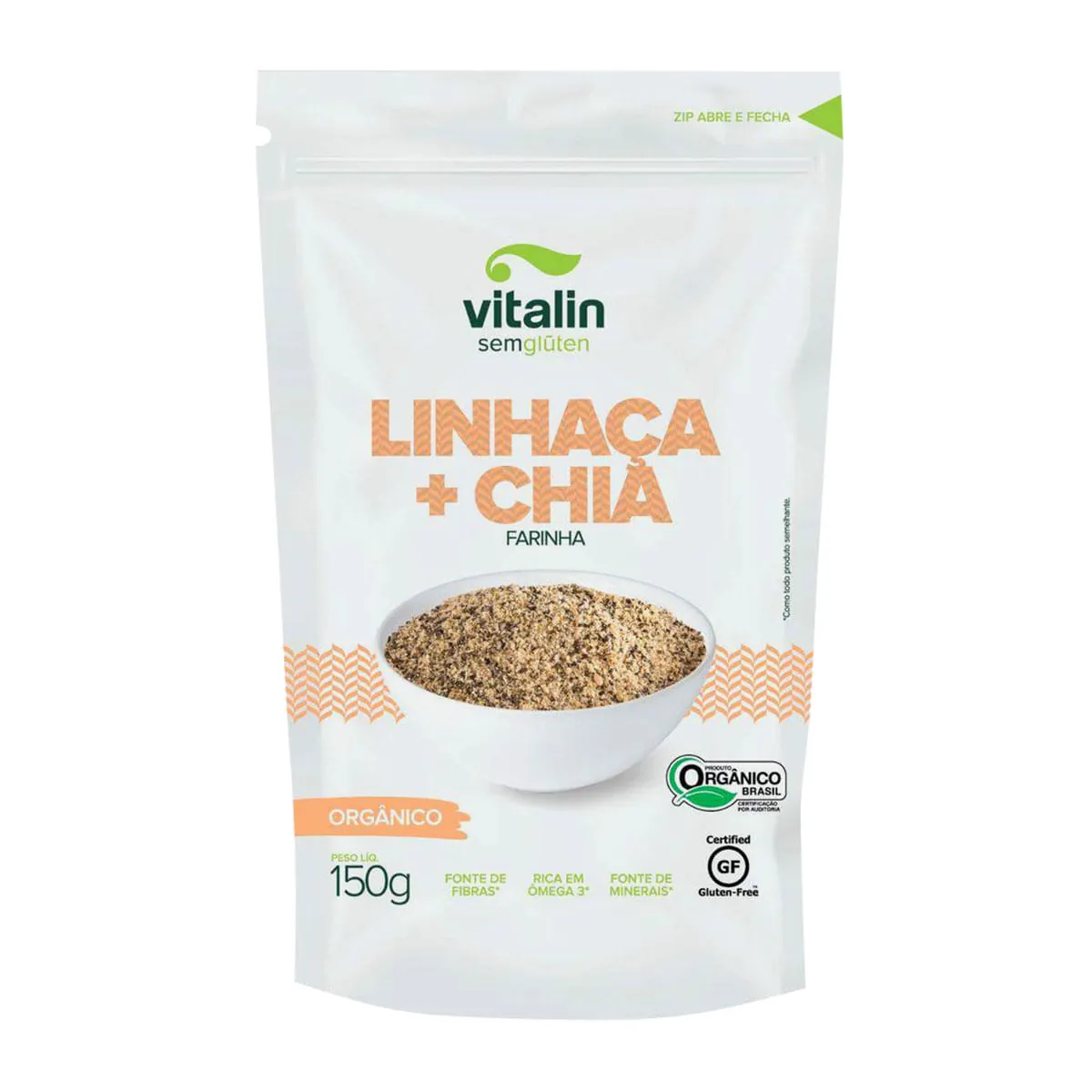 Farinha De Linhaça Com Chia Orgânica Vitalin Pouch 150g