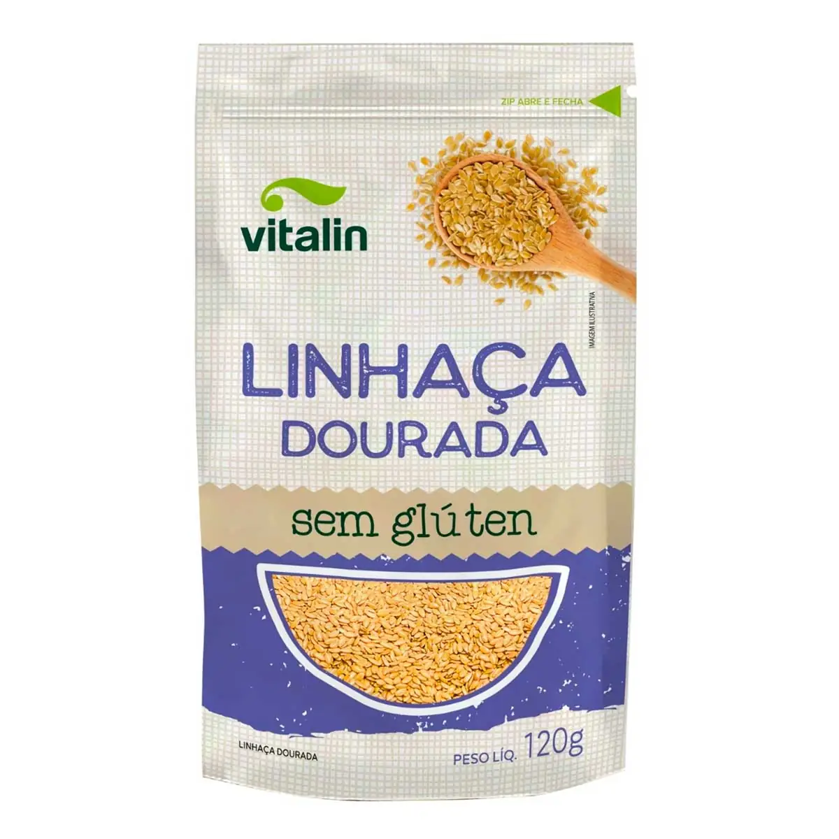 Semente de Linhaça Dourada VITALIN Sem Glúten 120g