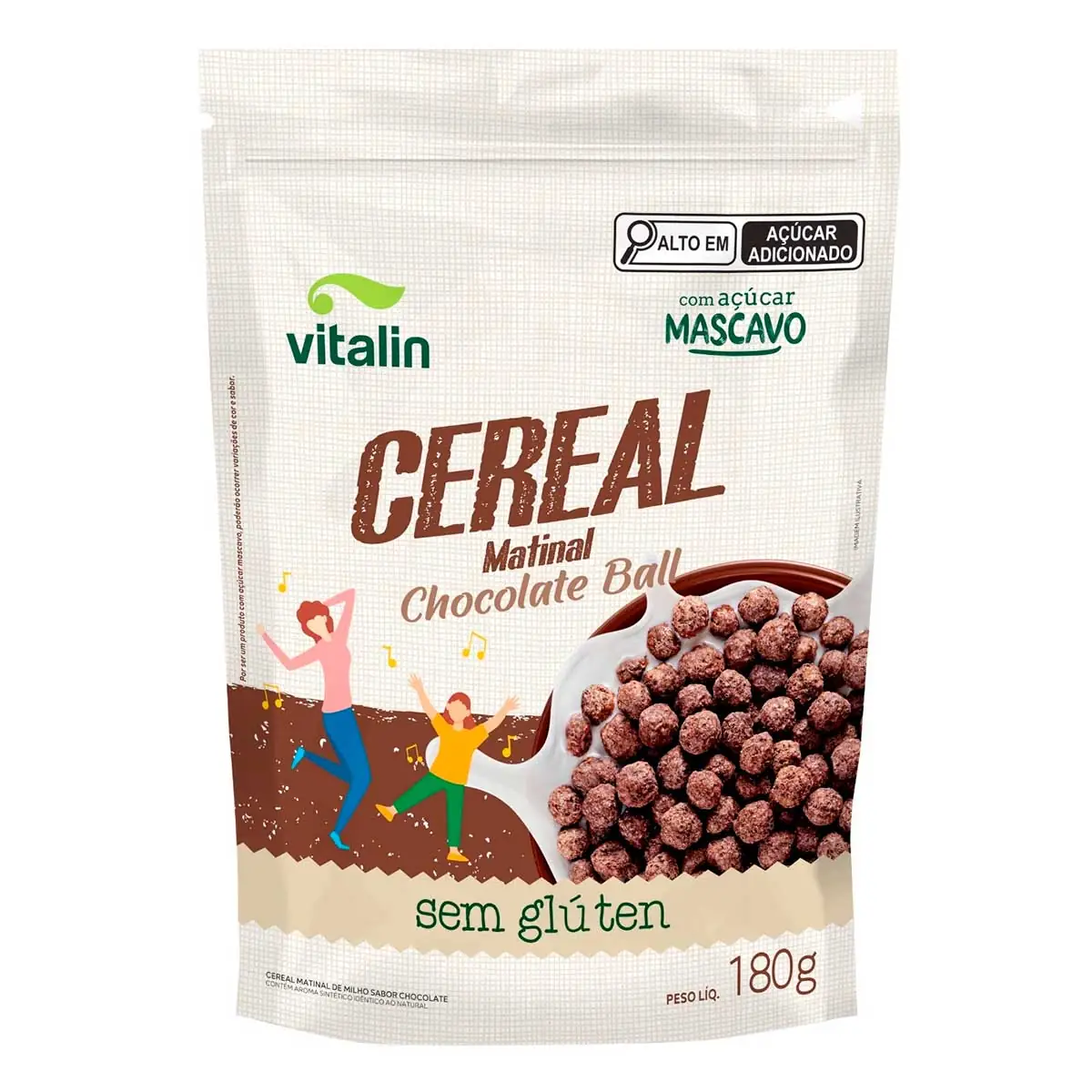 Cereal Matinal Sem Glúten Chocolate Vitalin 180g