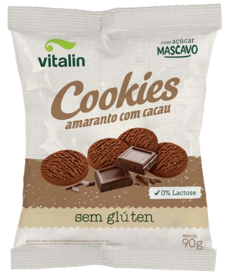Cookies Amaranto Com Cacau Vitalin 90g