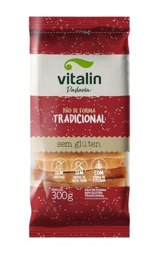 Pão De Forma Tradicional Sem Glúten Zero Lactose Zero Açúcar Vitalin Padaria Pacote 300g