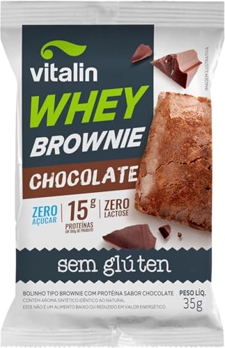 Brownie Chocolate Sem Glúten Zero Lactose Zero Açúcar Vitalin Whey Pacote 35g