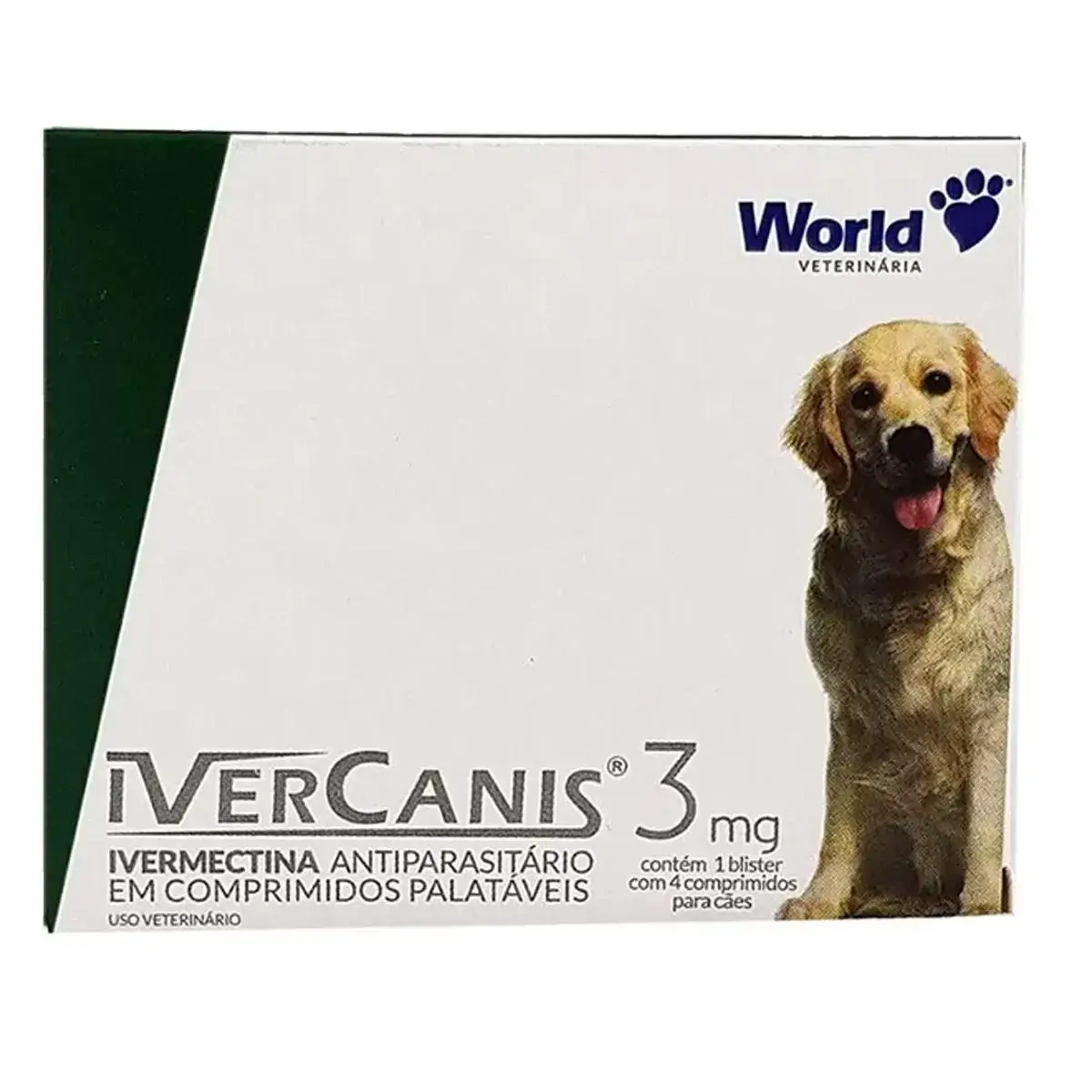 Ivercanis 3mg 4 comprimidos World Cães