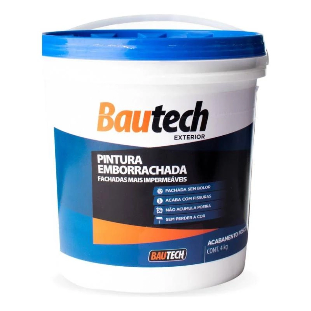 Tinta Acrílica Emborrachada Fosco 4kg Bautech Grafite