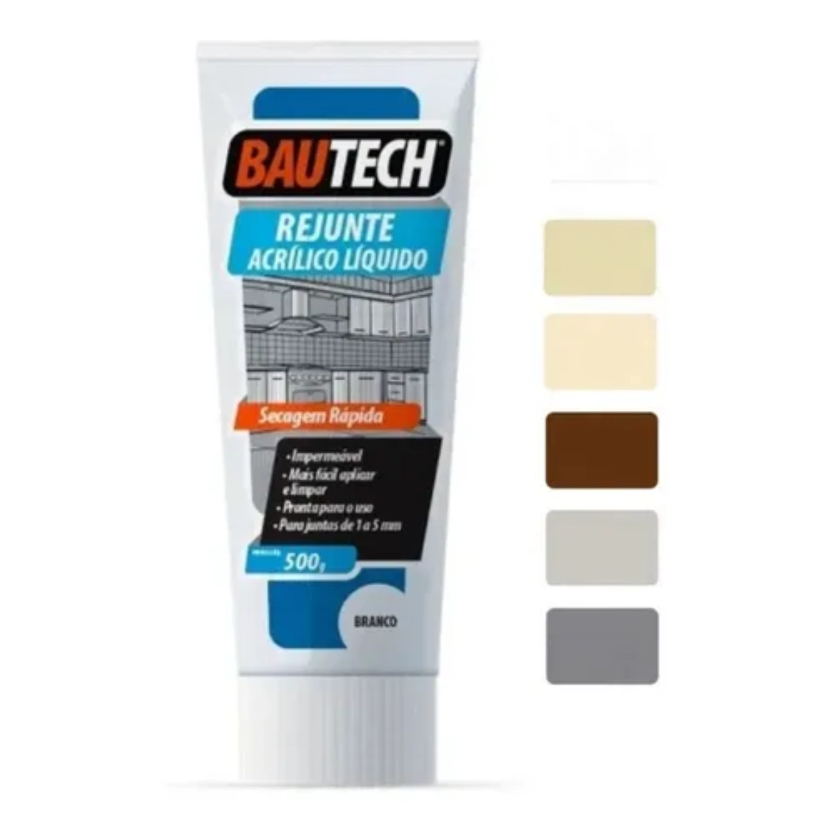 Rejunte Acrílico Líquido Pronto Bautech  470g - Cores - Areia
