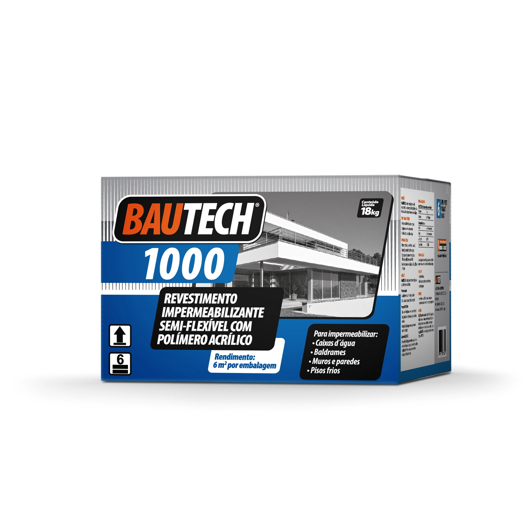 Argamassa Polimérica Impermeabilizante Bautech 1000 18kg Cinza