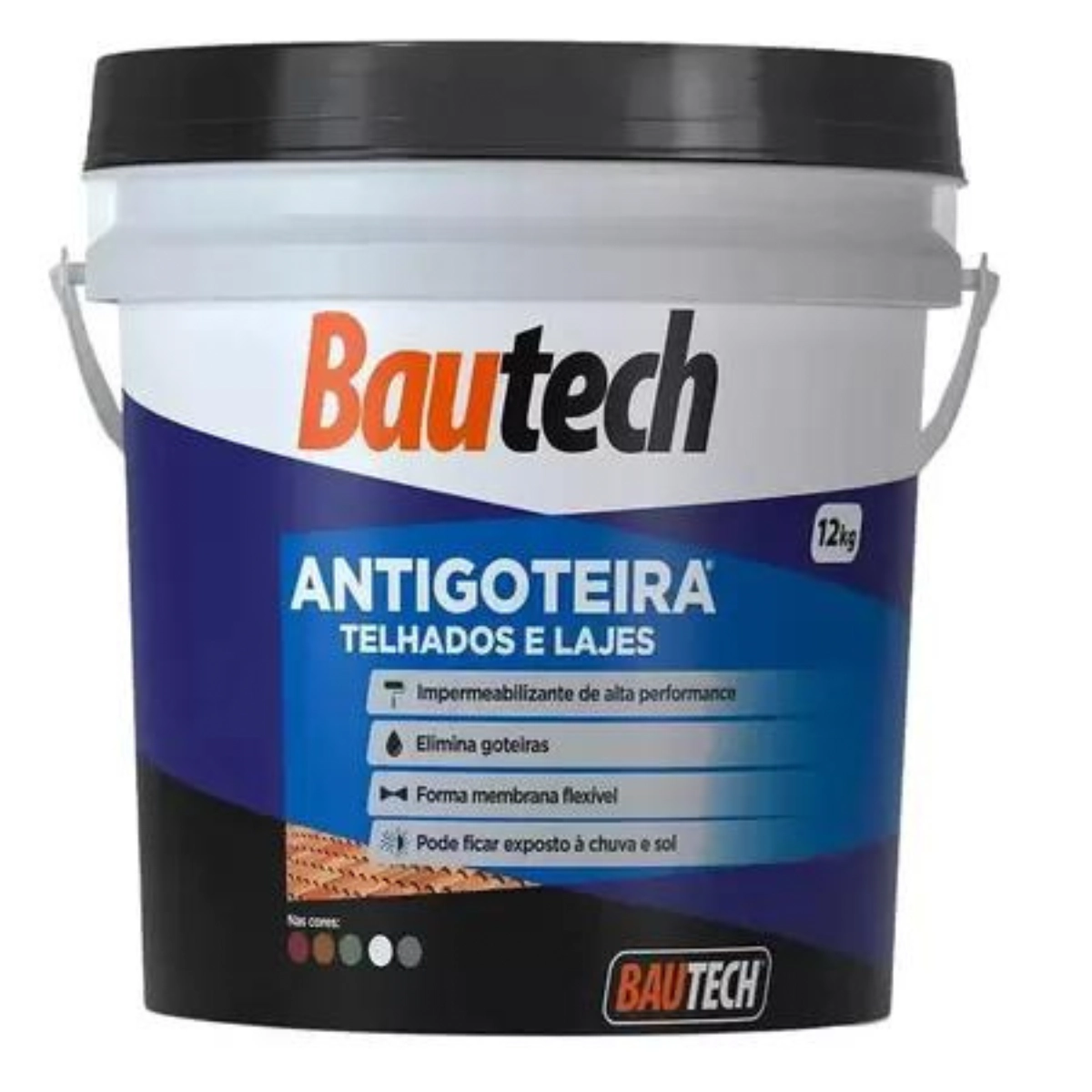 Manta Líquida Antigoteira Bautech 12kg Laje Telhado Cinza Concreto
