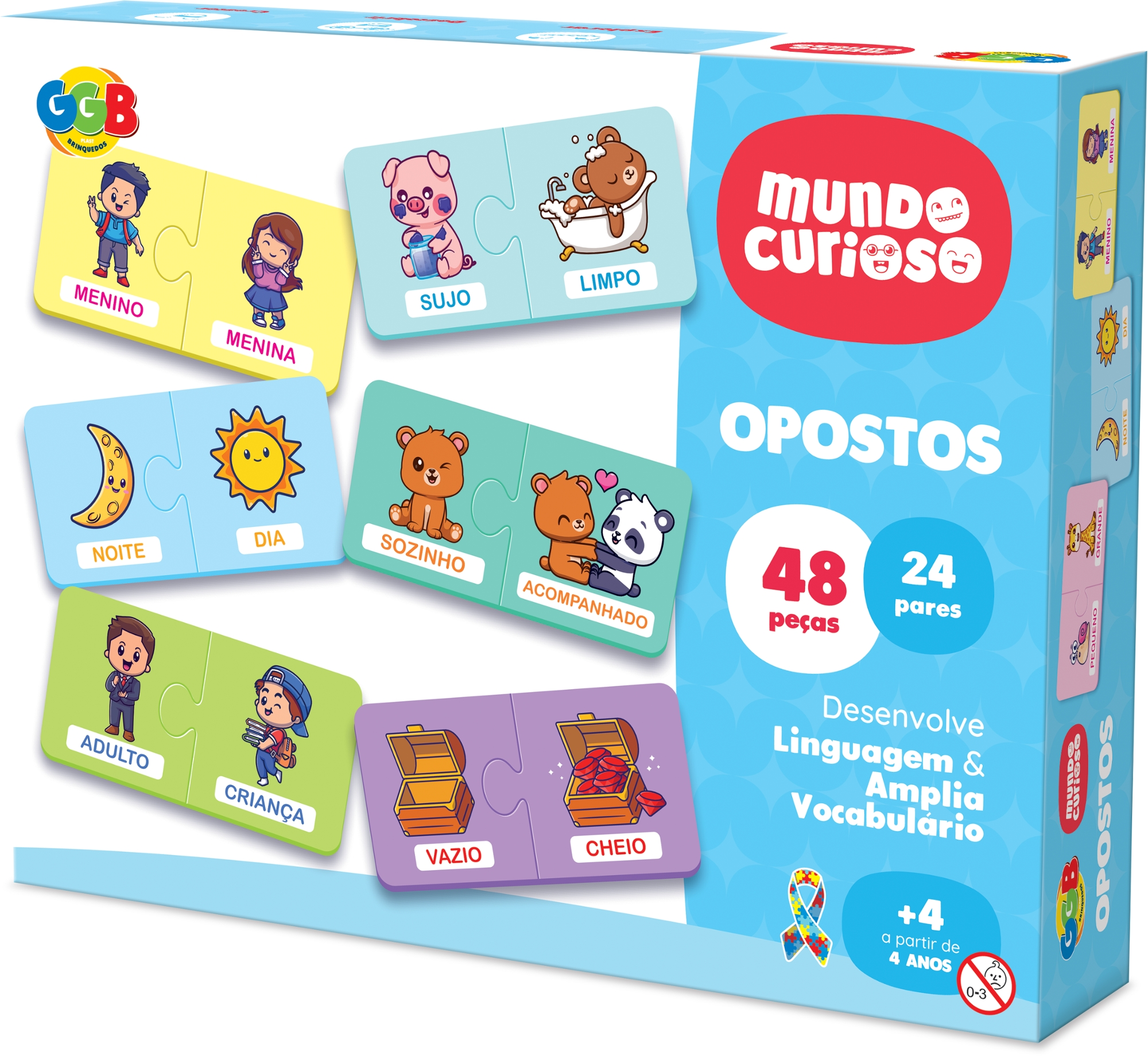 Brinquedo Pedagogico Opostos 48 Pcs Unidade 1118 Ggb Plast