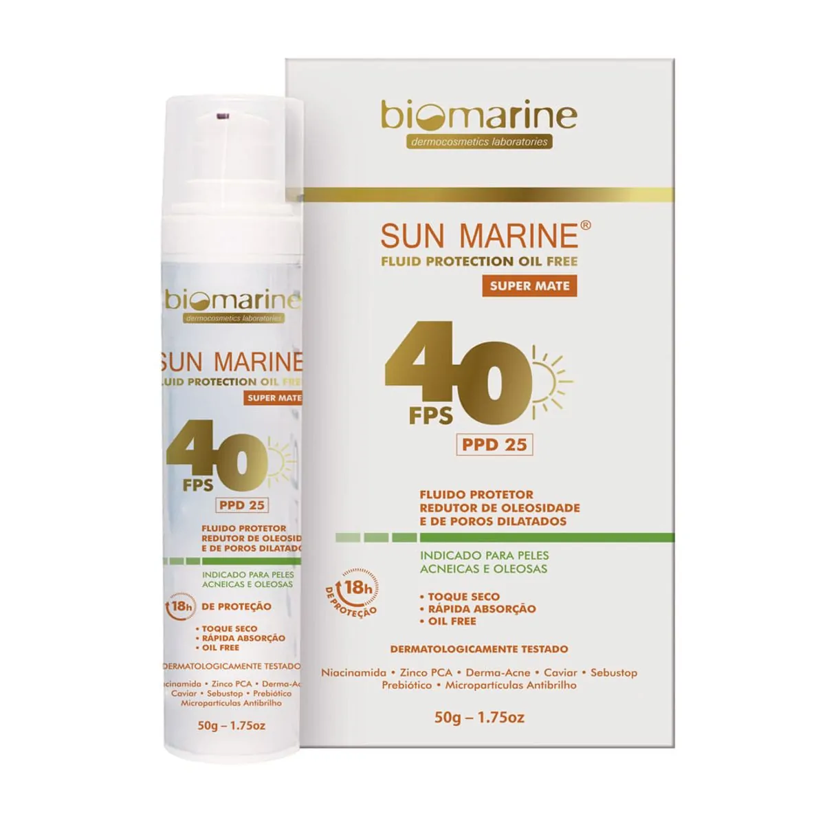Protetor Solar Biomarine Sun Marine Fps 40 Toque Seco