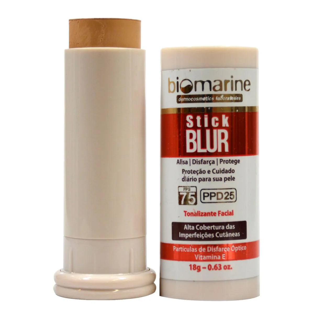 Biomarine Base Bastão Com Protetor Solar Stick Blur Fps 75 Ppd 25 Bronze 18g