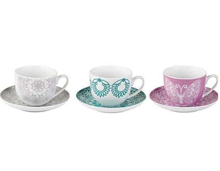 Jg.xicara Cha Casa Ambiente C/6 Pcs Borboleta