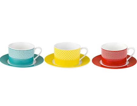 Jg.xicara Cha Casa Ambiente C/6 Pcs Grafismo