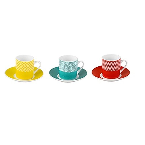 Kit Xicara Cafe Grafismo Casa Ambiente C6
