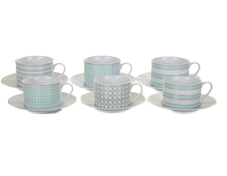 Jg.c/6 Xicaras Cha 220ml Casa Ambiente Azul