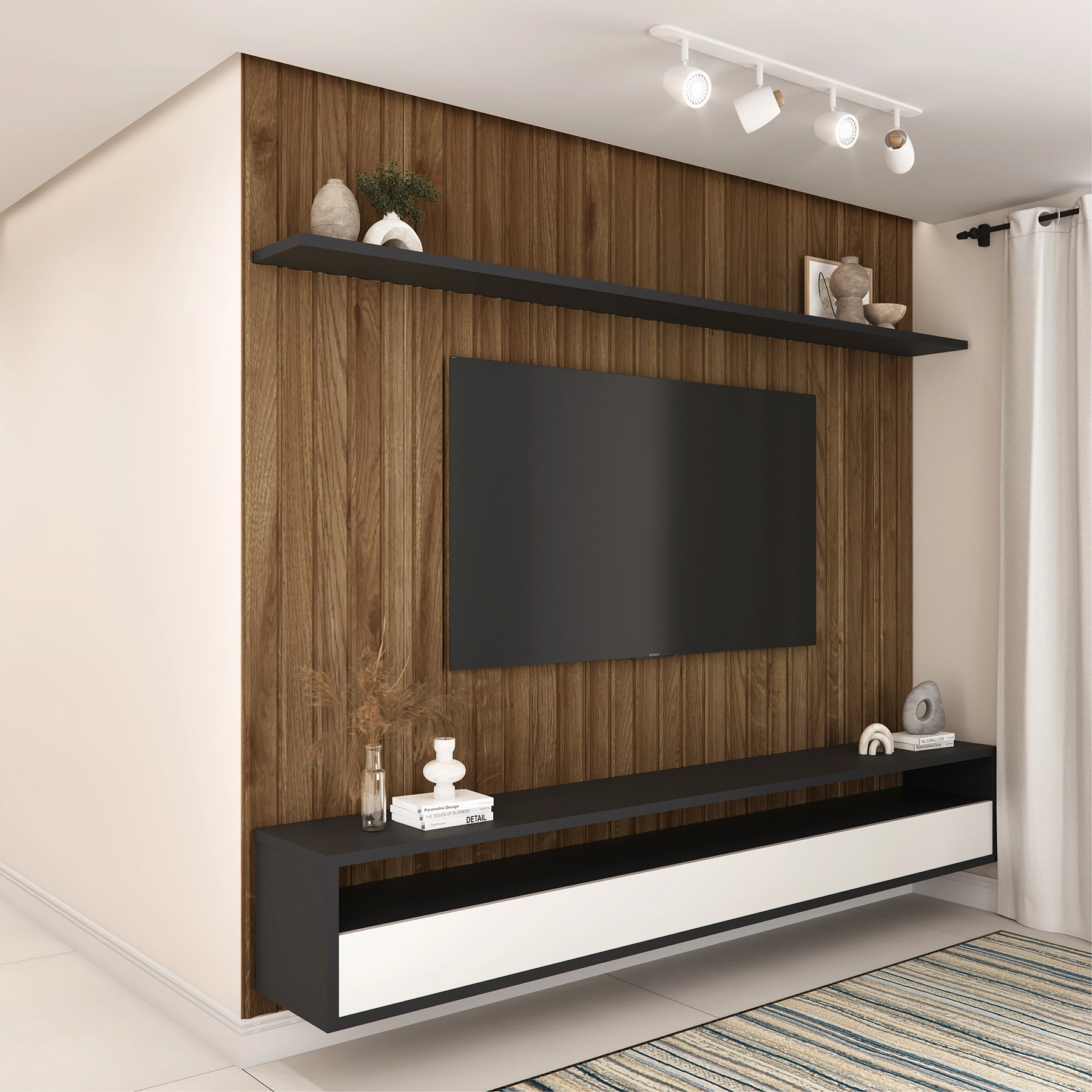 Painel Ripado de Madeira Pinus 1,2mm Carvalho York 10,5x270cm Ramp Mature 2 Peças