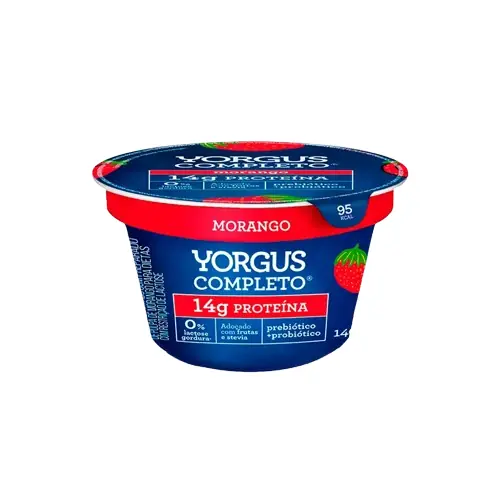 Iogurte Desnatado Morango Zero Lactose Yorgus Completo Pote 140g