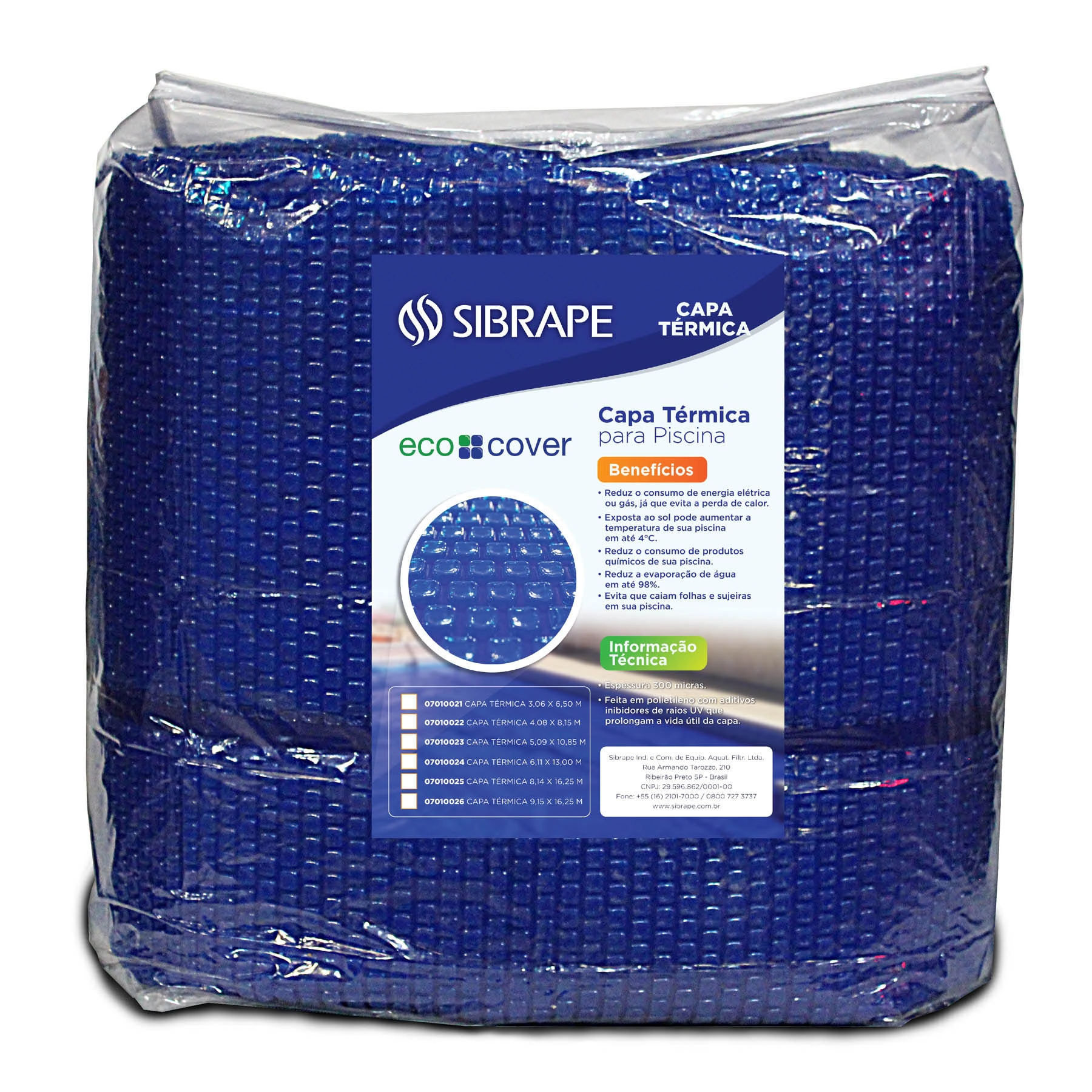 Capa Térmica para Piscina Retangular 4,08x8,15m Polietileno 300 Micras Aquex