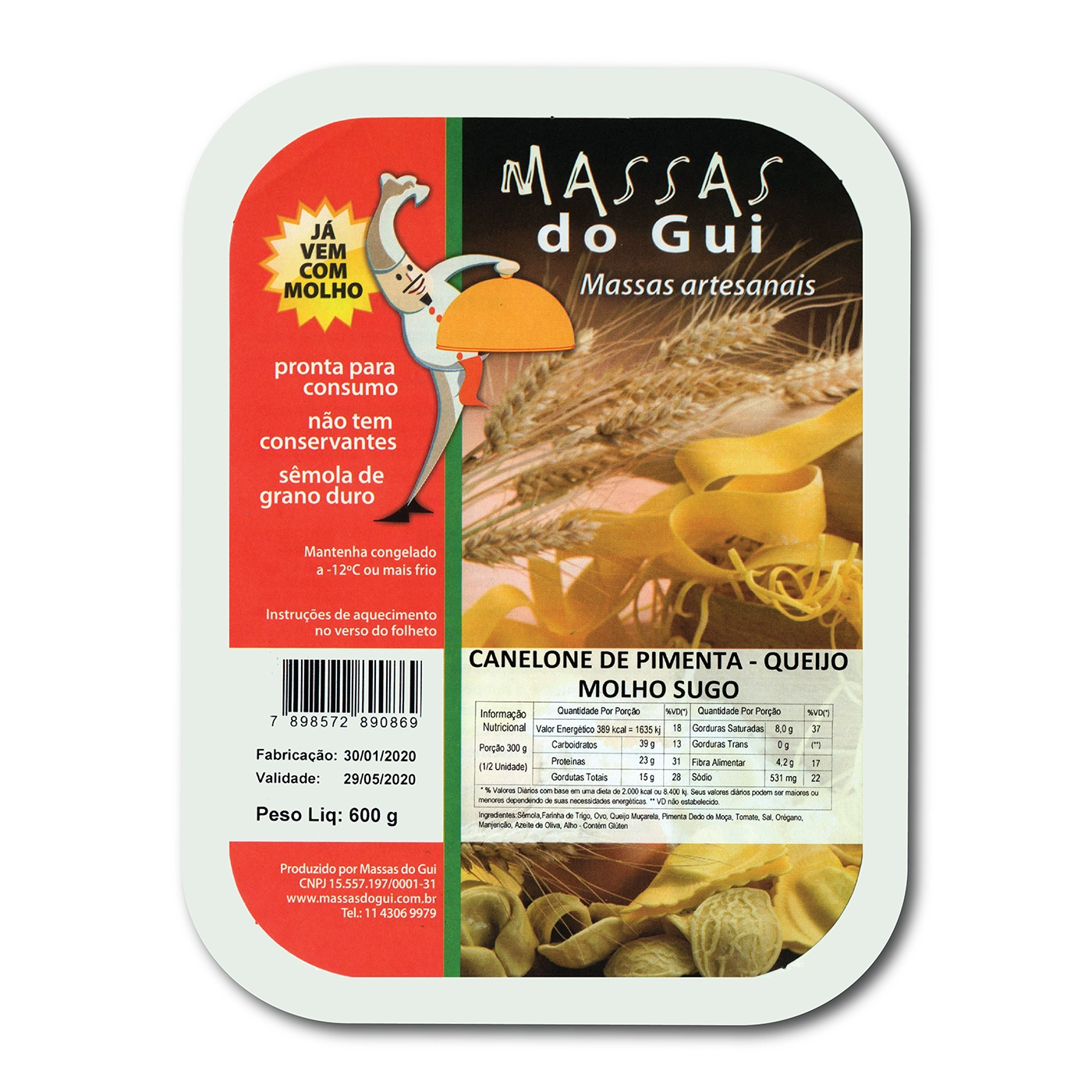 Caneloni Pimenta Molh Sugo M.do Gui 600g