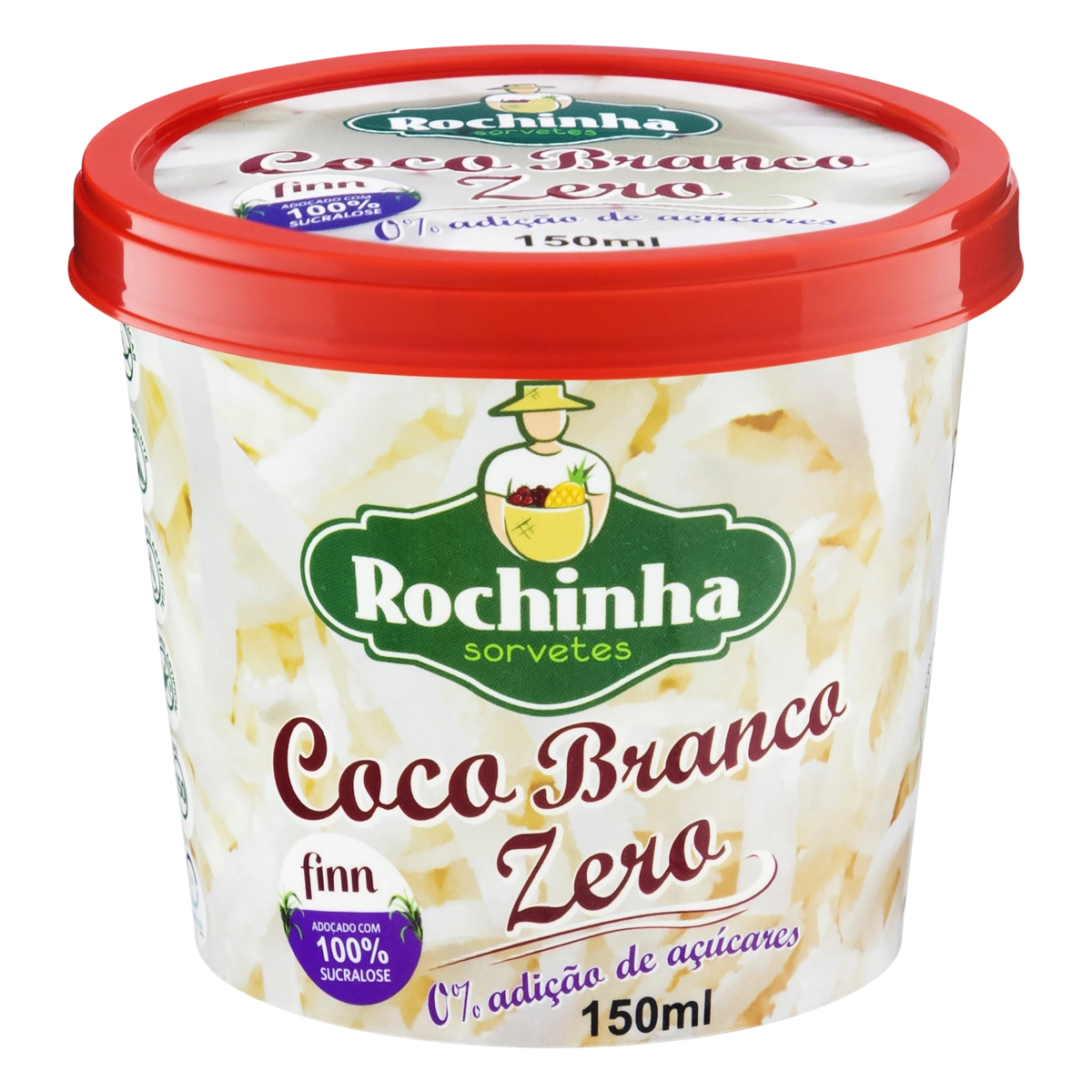 Sorvete Coco Branco Rochinha Zero Pote 150ml
