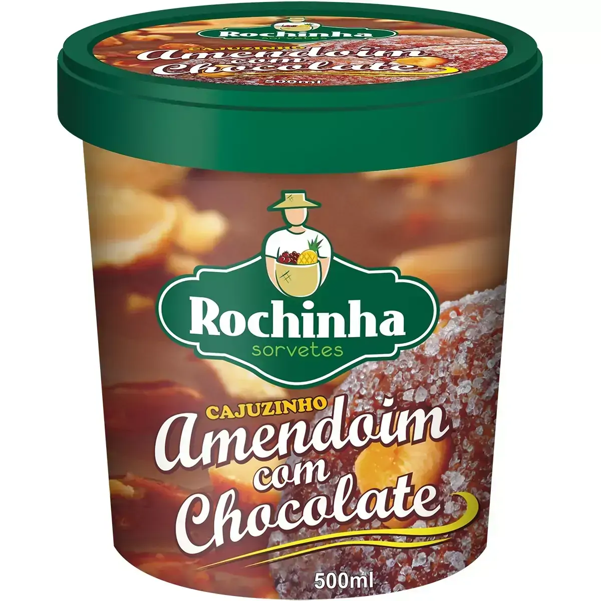 Sorvete de Amendoim com Chocolate ROCHINHA 500ml