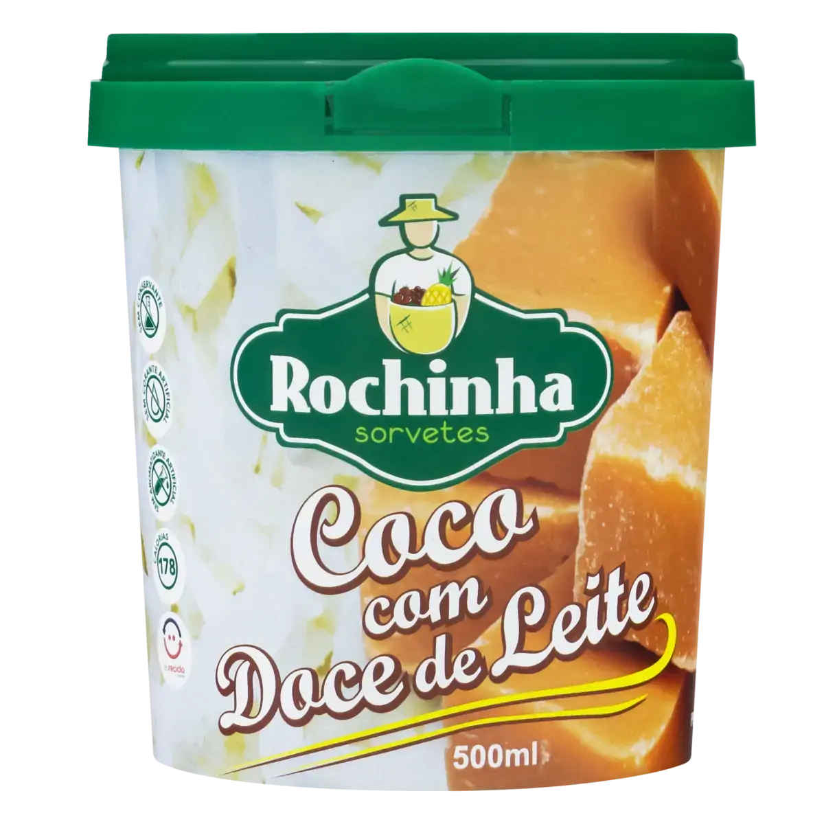 Sorvete Coco com Doce de Leite ROCHINHA 500ml
