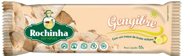 Picolé Gengibre Rochinha Sorvetes Pacote 55g